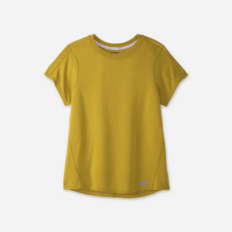 Brooks Distance Hardloopshirt voor Dames Goud (ERIWG-9563)